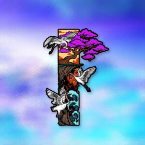 Crane Ancient Tree Wonderland Water Fire Elements sticker